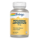 Solaray Potassium Asporotate Chelated Supplement, Electrolyte Balance & Heart Health Support, 100 Serve, 100 Capsule
