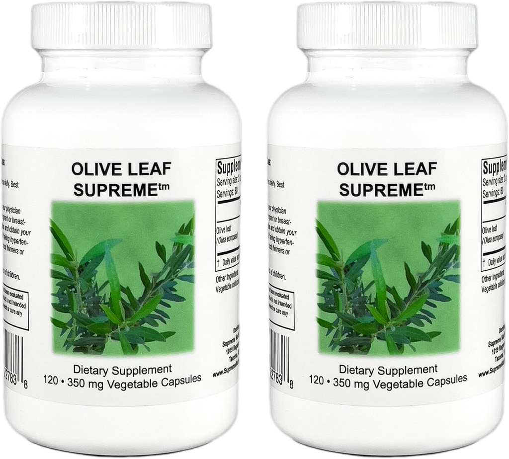 Supreme Nutrition Olive Leaf Supreme, 120 Pure Olive Leaf Capsule Vegetariani | 2 Pack