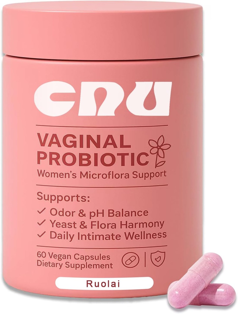 Ruolai Women's Vaginal- pH Balance & Prebiotics with Lactobacillus - Promuovere la flora vaginale sana e l'odore vaginale,60 Conte
