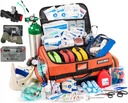 Scherber Fully-Stocked Premium First Responder Bag | HSA/FSA approvato | Large Pro EMT/EMS Trauma, Bleeding & Oxygen Medical Kit | CAT Tourniquet, HyFin Chest Seal & 260+ First Aid Supplies (Orange)