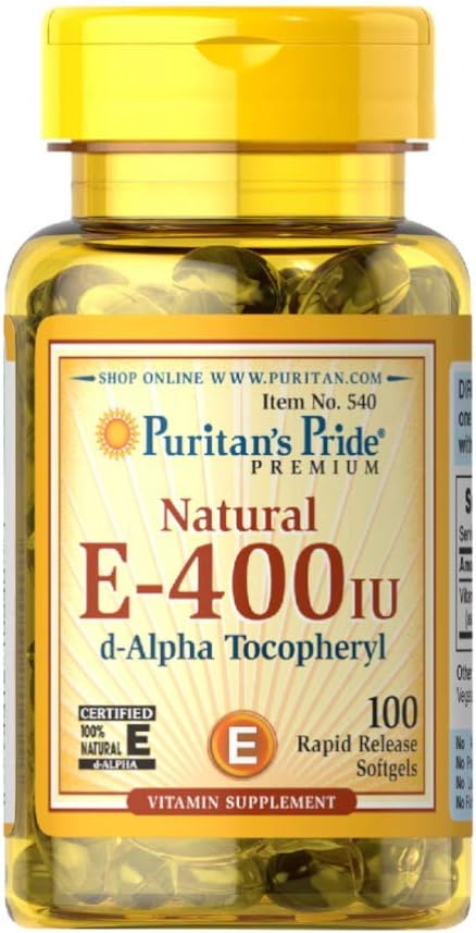 Puritan's Pride Vitamin E 268 mg Tocopherols misto Natural Immune Support by Pride®, 400 IU /, 100 Count