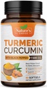 Supplemento 1500mg - BioPerine Black Pepper Extract Curcuminoids Advanced Absorption per il supporto comune della natura - Antiossidante Herbal Supplement per le donne e gli uomini, Non-GMO - 60 Softgels