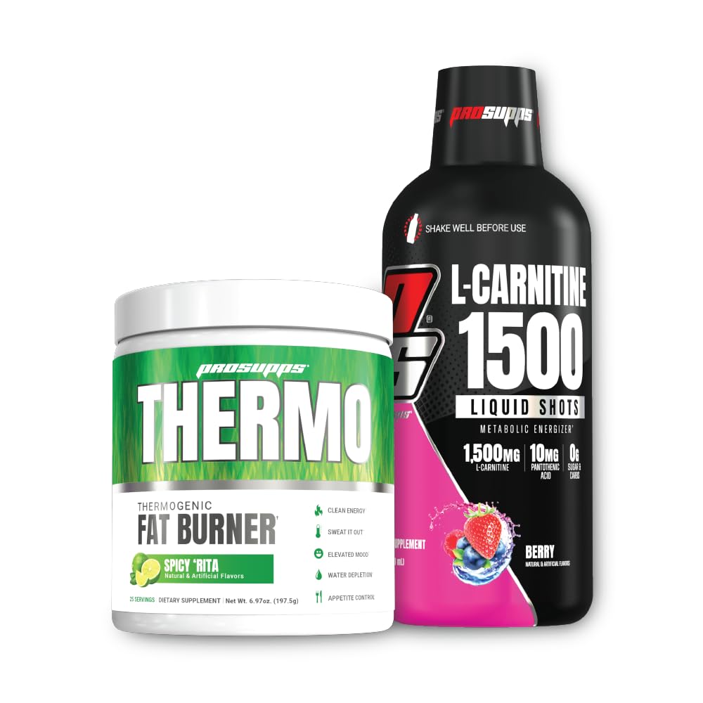 PROSUPPS Thermo Fat Burning Thermogenic Powder Spicy Rita e 1500 L-Carnitine Berry - Gestione del peso e Pre allenamento - Energy, Mood, Appetite Control -