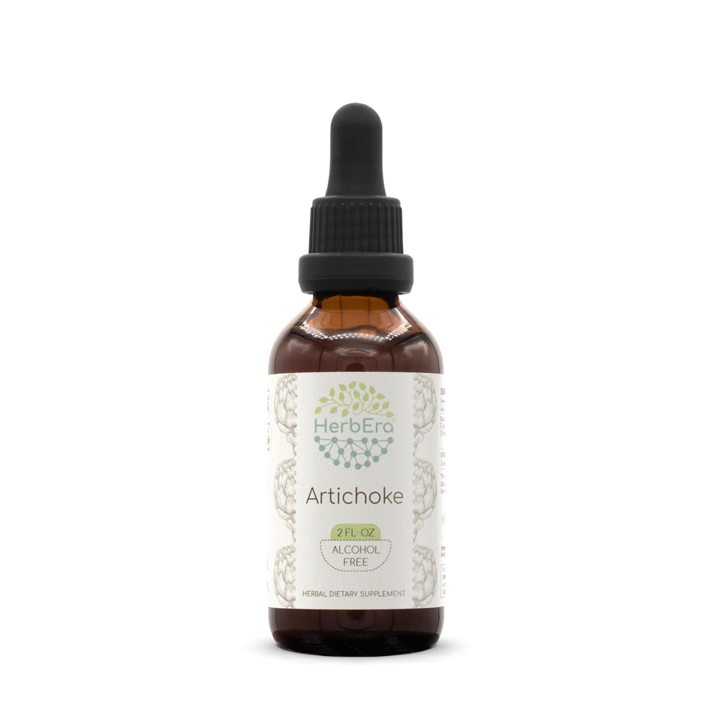 Carciofo di HerbEra B60 Tintura di Estratto di erbe senza alcool, Carciofo naturale di gocce di liquido concentrato (Cynara scolymus) (2 fl oz)