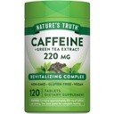 Pillole di caffeina della verità della natura | 220mg | 120 conte | Con Estratto di tè verde | Vegan, Non OGM & Gluten Supplemento gratuito