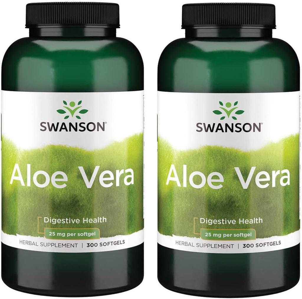 Swanson Aloe Vera 25 Milligrammi 300 Sgels (2 Confezione)