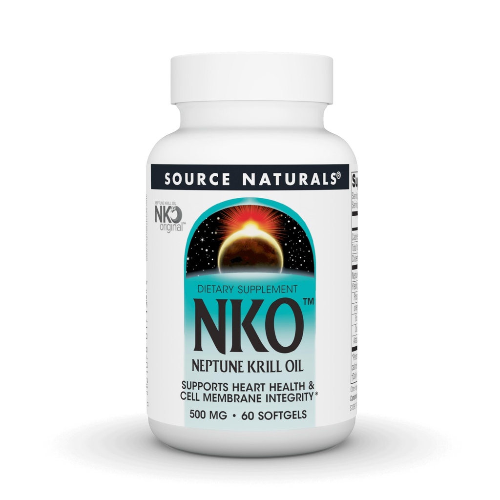 Fonte Naturals NKO Neptune Krill Oil, Supporta la salute del cuore e la membrana cellulare Integrity* 500 Mg - 60 Softgels