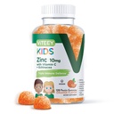 Viteey zinco per bambini Gummies 10mg, con vitamina C & Echinacea - Supporto immunitario, potente antiossidante naturale, bambini Zinc Vitamin Supplement - Vegan, Gelatin Free - Tasty Chewable Orange Flavor Gummy