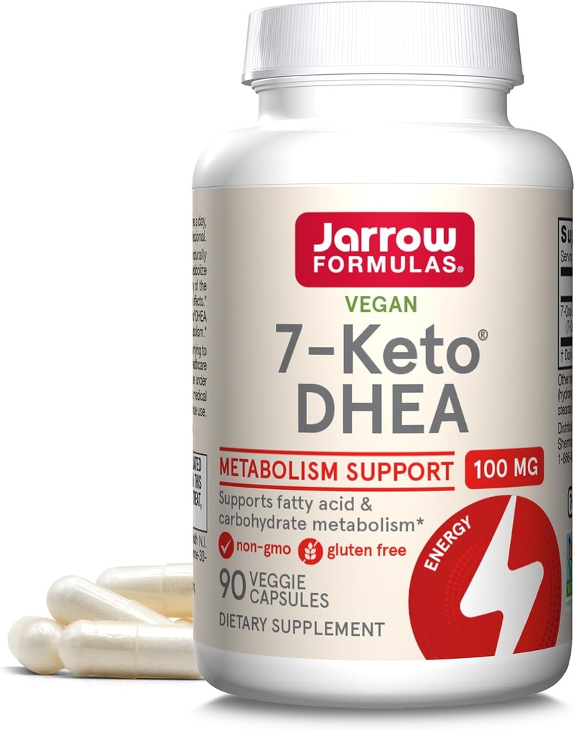 Jarrow Formulas 7-Keto DHEA 100 mg - Fino a 90 Serve (Veggie Caps) Integratore alimentare - Carboidrato Metabolismo Support - Non-GMO - Gluten Free - Vegan