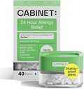 Gabinetto: All Day Allergy Relief Cetirizine 10mg per il sollievo non-drowsy da comuni sintomi di allergia ( vaso di vetro ricaricabile)