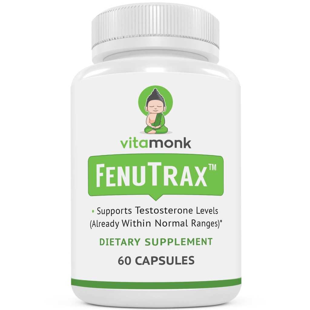 VitaMonk FenuTraxTM Fenugreek estratto potente del 50% Fenugreek Seed Extract Standardized per Fenuside - High Furostanol Glycoside e Saponin Contenuto Quando confrontato a Testofen - 60 capsule