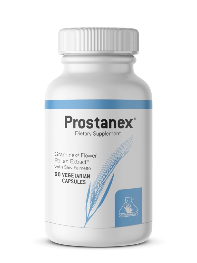 Graminex Prostanex - Estratto di polline di fiori di supplemento di salute della prostata, Palmetto di sega - Supporto per il controllo della vescica e la salute del tratto urinario, Estratto di polline di Rye Made in USA, 90 capsule vegetariane
