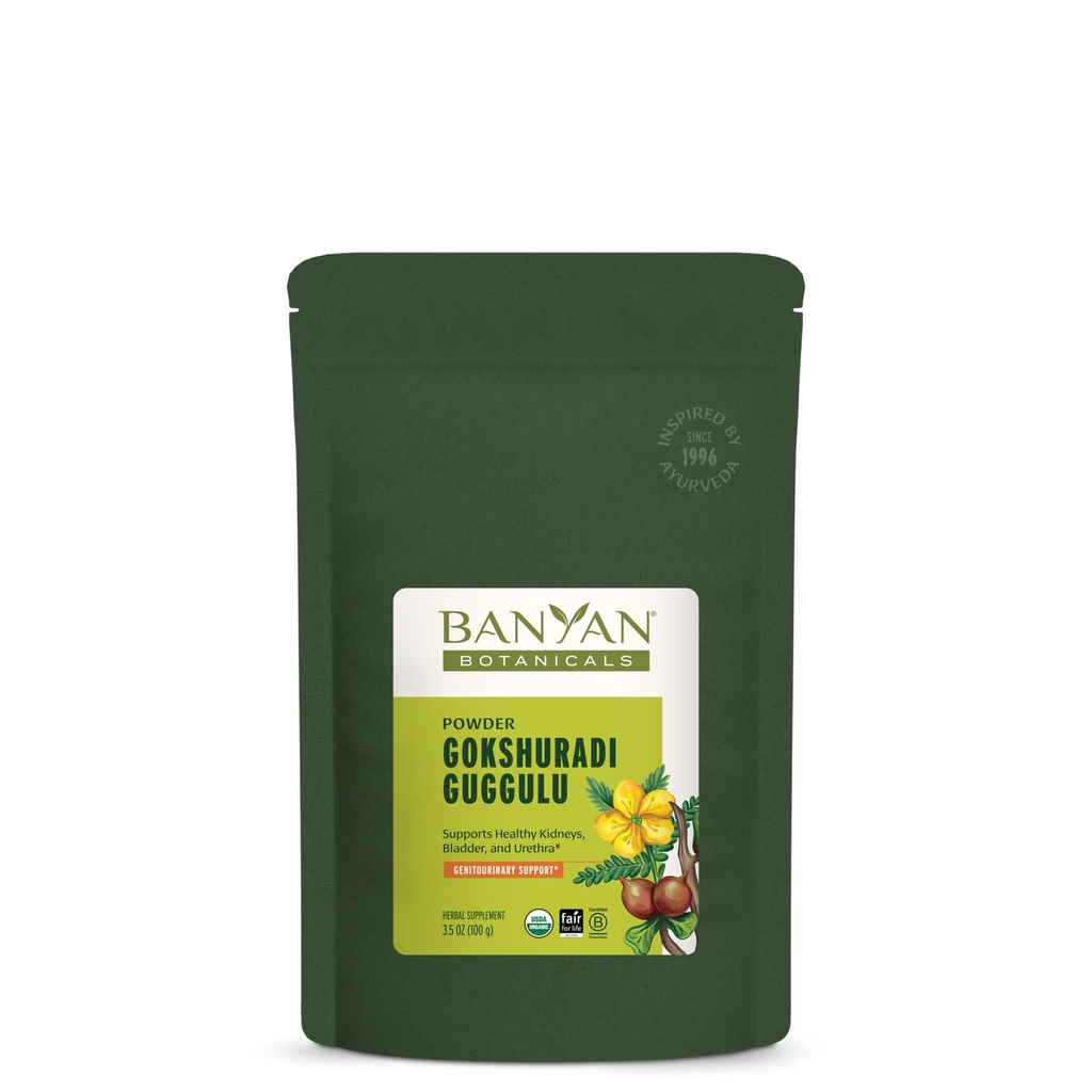 Banyan Botanicals Gokshuradi Guggulu Polvere – Integratore ayurvedico organico con Guggulu & Gokshura – per Tratto urinario sano e supporto rene* – 3.5 oz – Non OGM Sustainably Source Vegan