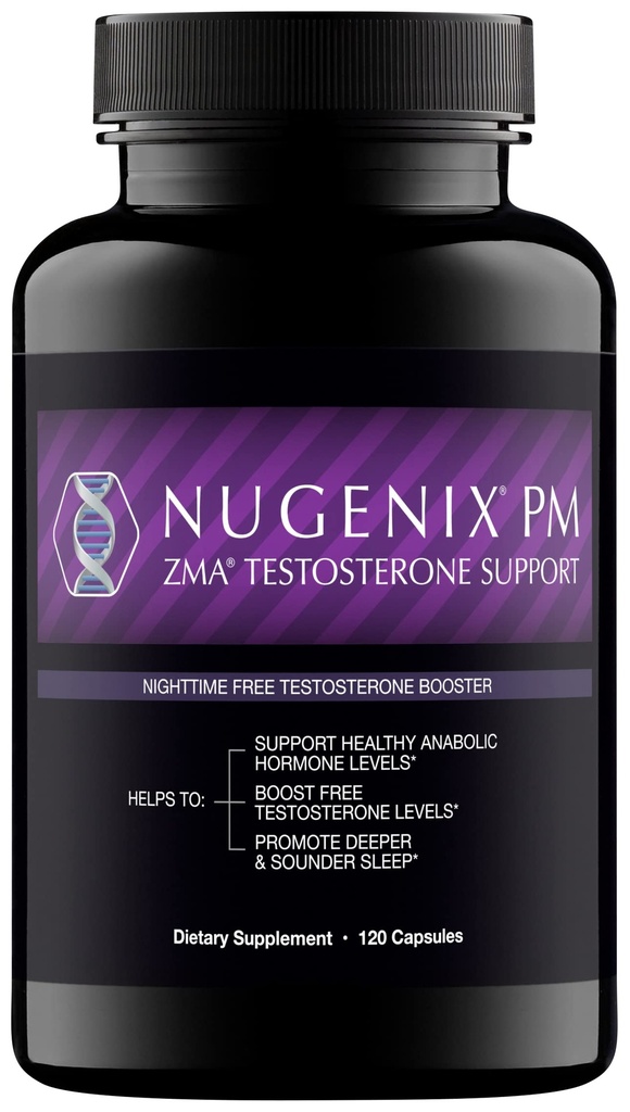 Nugenix PM ZMA - Nighttime Free Testosterone Booster e supporto sonno, 120 conte