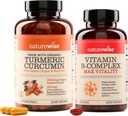 NatureWise Curcumin Turmeric 2250mg & Vitamina B Complesso per le donne e gli uomini - 150 Softgels Energia cellulare Mental Clarity Support