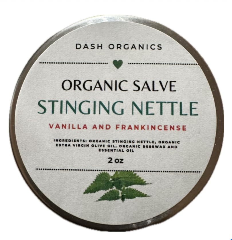DASH ORGANICS Organic Sting Nettle Salve | Vanilla & Frankincense Scented | 2oz Herbal Balm
