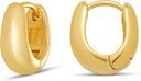 Essentials 14K oro o argento sterling placcato Teardrop Huggie Hoop 12mm