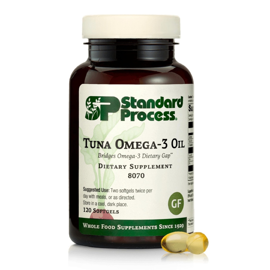 Tuna di processo standard Omega-3 olio - Integratore di sostegno della salute del cervello e degli occhi - Integratore di acido grasso essenziale con Omega-3 - Supplemento nutrizionale per la salute della pelle di aiuto - 120 Softgels