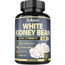 Satoomi 6in1 White Kidney Bean Extract Capsules - 6 mesi di fornitura - Extra Blend with Olive Leaf, Green Coffee Bean estrarre tè verde - 180 conti