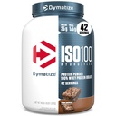 Dymatize ISO100 Whey Protein Powder Isolate, Fudge Brownie, 25g di Protein, 3 Pound, 5.5g BCAA, Meno di 120 Cal., Gluten Free, 1g Fat, 1g Sugar, 2g Carb (42 Servings)