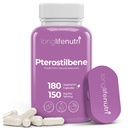 Pterostilbene Supplemento 150mg, Elevate Cellular Energy, 180 Vegan Capsule, 3 mesi di fornitura, Pure Organic Pterostilbene Extract, Made in USA, Non OGM, Clean Label, Easy Swallow Antioxidant Support