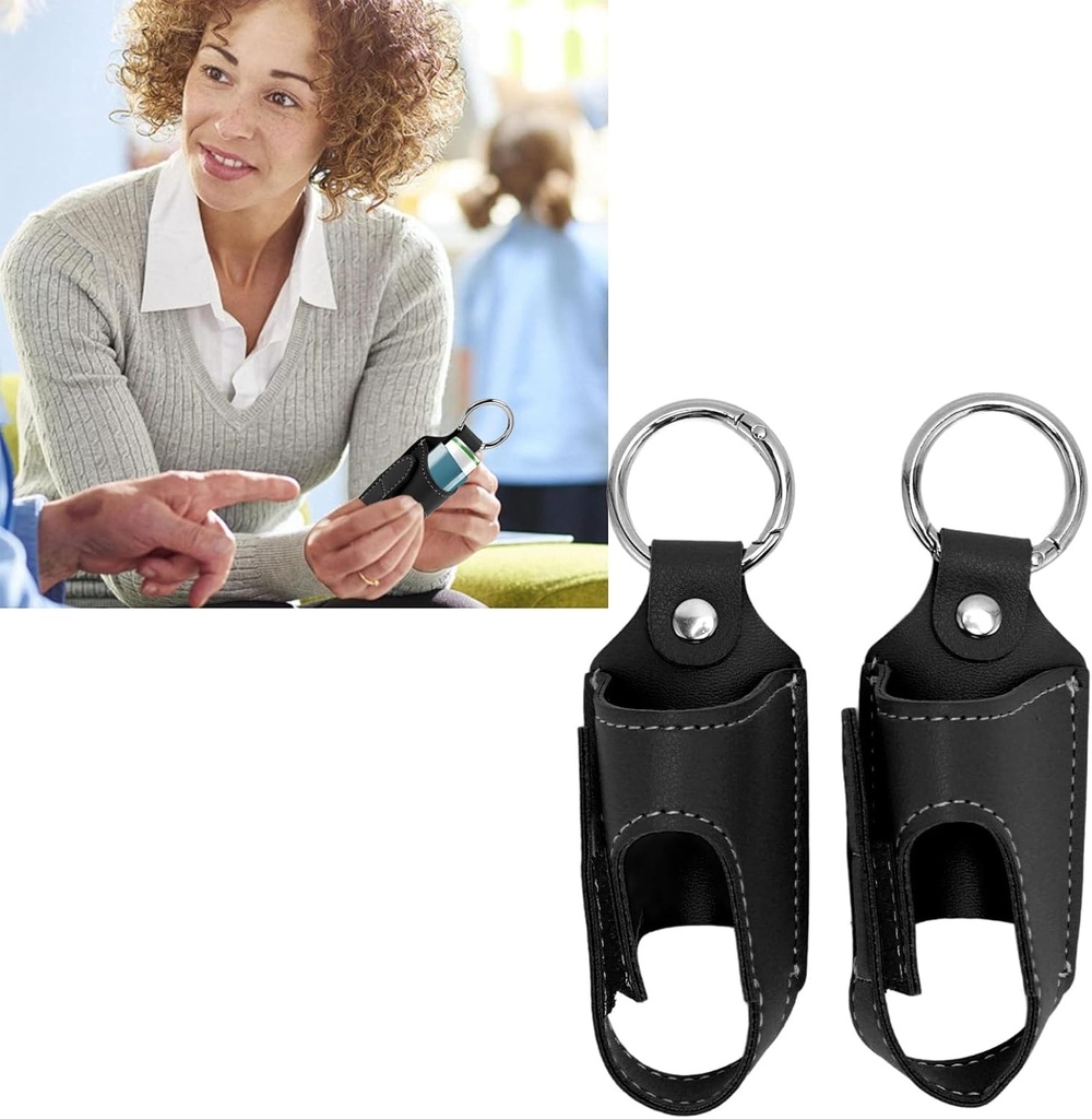 Inhaler Case Holder, 2PCS Asthma Inhaler Holder Portable Storage Protective PU Leather Asthma Inhaler Case Lightweight and Protective Shell for Daily Use, Travel and School (nero)