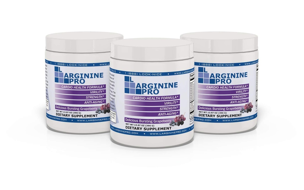 L-ARGININE PRO | 5.500mg L-Arginina Plus L-Citrullina 1,100 mg di polvere di uva Bevare miscela supplemento per la produzione di ossigeno nitrico aumentata