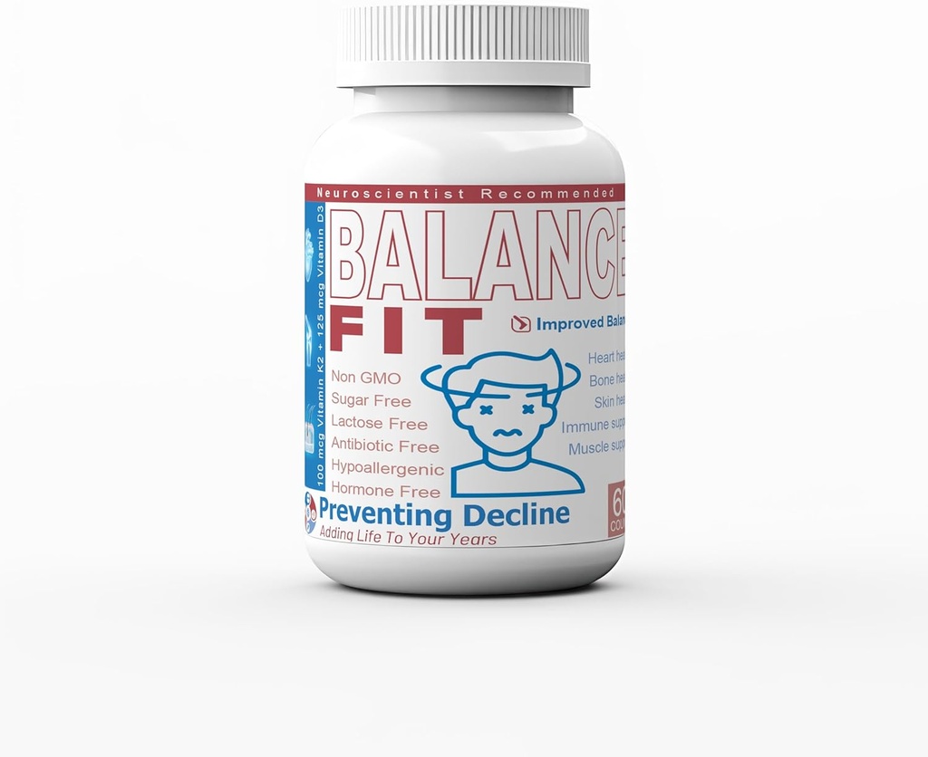 BalanceFit | 100mcg Vitamin K2 + Vitamina D3 Capsule | Supporti Equilibrio e Equilibrio | 60 capsule