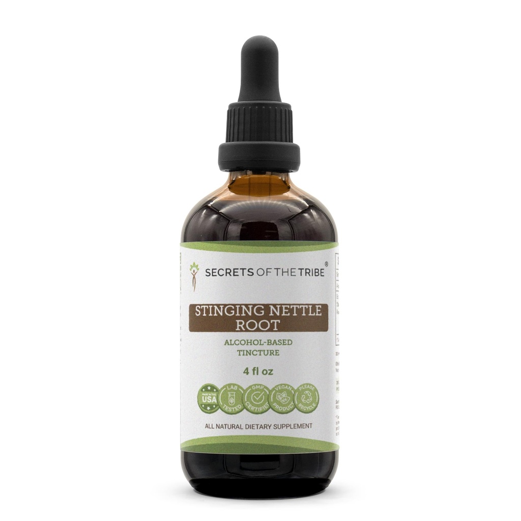 Segreti della Tribù -Stinging Nettle Root Tincture Alcohol Extract, Sting Nettle (Urtica Dioica) Dried Root 4 OZ