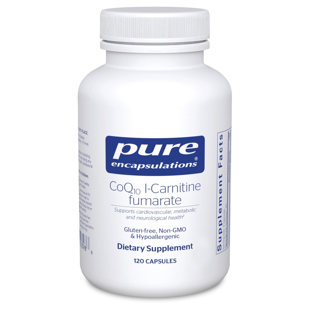 Pure Encapsulations CoQ10 l-Carnitine Fumarate | Supporto cardiovascolare ultra-carged | 120 capsule