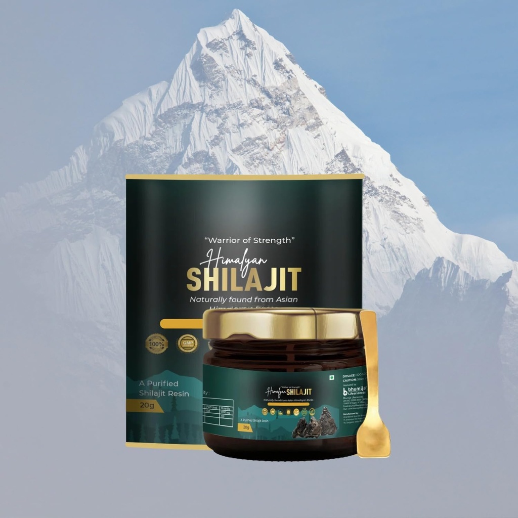 Bhumiija e Life Science Organic Resina Shilajit Supplemento per uomini e donne