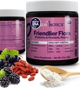 SUNBIOTICS Friendlier Flora - Bambini Prebiotico e Polvere Probiotica Supplemento con 5 miliardi di CFU di 5 Strains Probiotici per Buona Gut Flora, Sistema Immune, & Balanced Microbiome - Berry, 2 Ounce