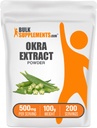 BulkSupplements.com Okra Estratto di polvere - Okra Supplemento, Sorgente di fibra, Integratore di erbe - Vegan & Gluten Free, 500mg per Serving, 100g (3.5 oz) (Pack of 1)