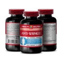 Vitamina E collagen - ANTI-WRINKLE COMPLEX - Minerali cutanei, Formula naturale anti-invecchiamento, capsule antirughe per viso, siero antirughe, acido alfa lipoico, pillole antirughe per le donne, 1B 60 Caps