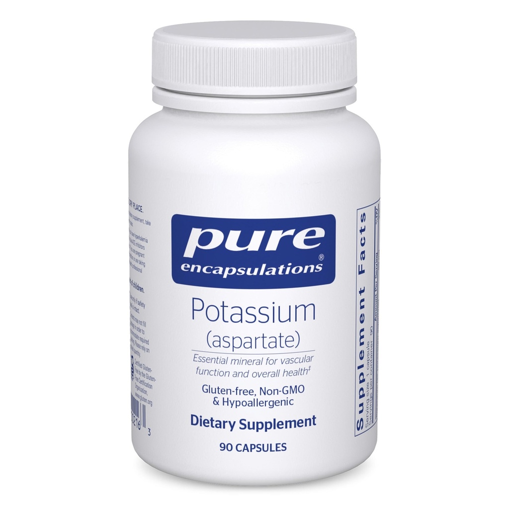 Pure Encapsulations Potassium (Aspartate) | Supplemento anallergico al supporto di nervi, muscoli, flusso sanguigno e salute cardiovascolare | 90 capsule