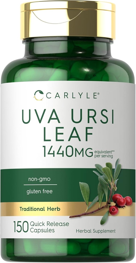 Carlyle Uva Ursi Capsule | 1440mg | 150 Count | Estratto di foglie di erbe | Non OGM | Gluten Free Supplement