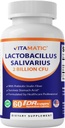 Vitamatic Lactobacillus Salivarius 2 miliardi per DR Capsule - 60 conte - Supporto digestivo - Realizzato con fibra di Inulina Prebiotica (1 Bottiglia)