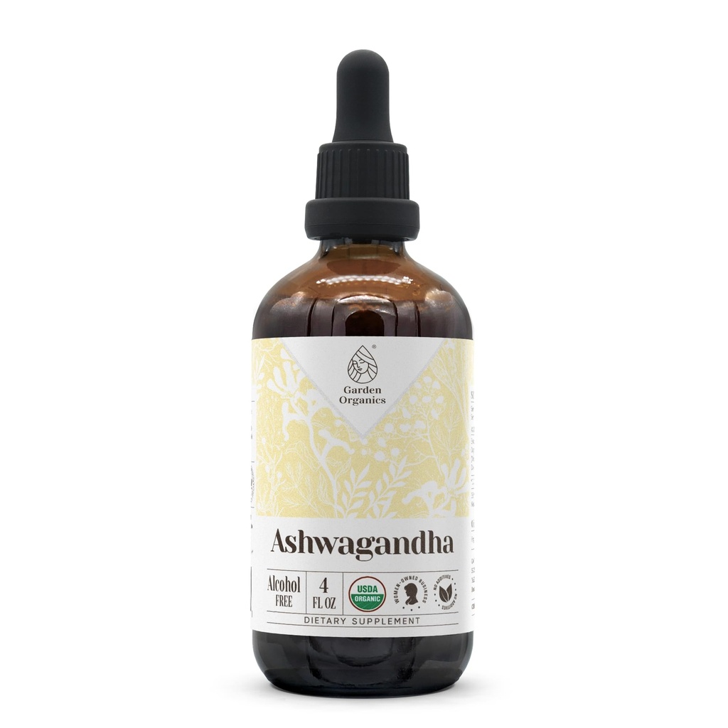Ashwagandha USDA Organic Alcohol-Free Extract | Supplemento alimentare, High-Potency Tincture | Natural Certified Organic Ashwagandha (Withania Somnifera)