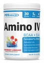 PEScience Amino IV BCAA & EAA Powder, Aminoacidi essenziali, Taurina, Elettroliti per l'idratazione e il recupero del muscolo, Zucchero gratis per gli uomini e le donne, Post Workout - Strawberry Lemonade, 30 Serve