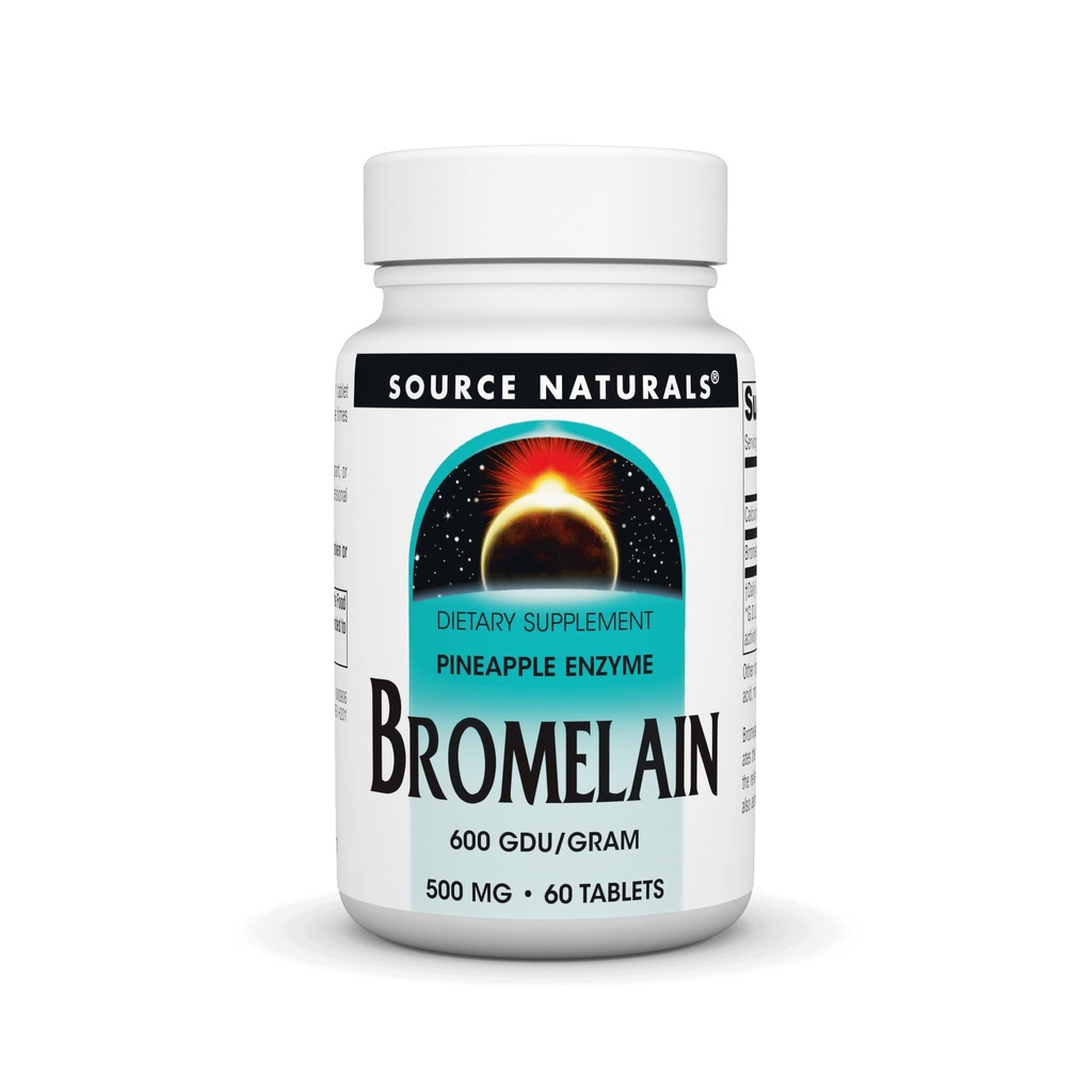 Fonte Naturals Bromelain 500mg Proteolytic Enzime Supplemento - 60 compresse