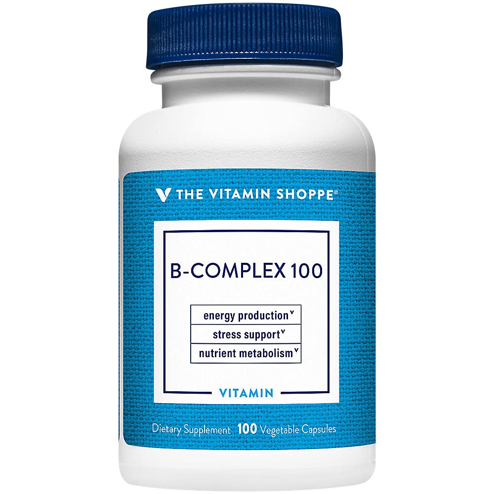 La vitamina Shoppe B Complex 100 – Supporta la produzione di energia, la funzione di sistema nervoso e il metabolismo nutriente – Eccellente fonte di B1, B2, B6, B12, Niacin, Acido Folico & Biotin (100 Caps Veggie)