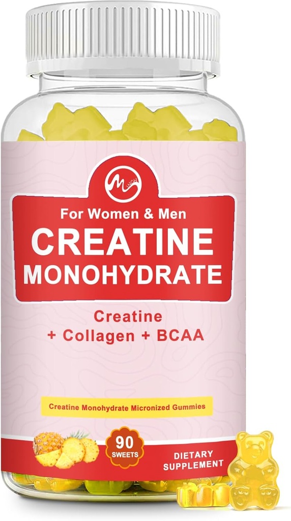 Creatina Monoidrato pancia per le donne e gli uomini, integratori di creatina, senza zucchero, masticabile, per il supporto muscolare