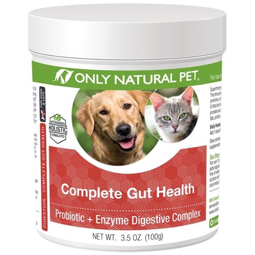 Solamente Natural Pet Complessivo Gut Health Complex - Probiotics & Digestive Enzyme Supplement for Dogs & Cats - Promuove la digestione sana, Sistema immunitario, Assorbimento Nutriente - Made in USA -3.5oz Polvere