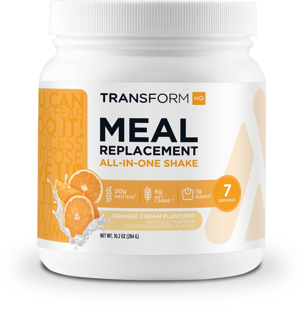 TransformHQ Meal Sostituzione Shake Powder 7 Servings (Orange Cream) - Gluten Free, Non-GMO