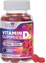 Vitamina D3 Gummies 5000 IU (125 mcg) - Supporto Triple Strength Bone e Immune, Integratore alimentare della pancia della vitamina D, Integratore della vitamina della bacchetta D della natura, Raspberry Flavored, Non OGM - 120 Gummies