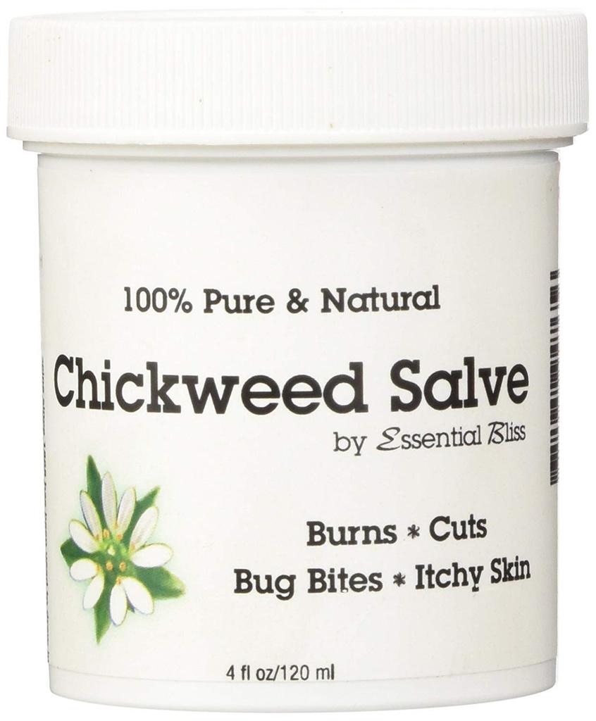 Chickweed Salve 4OZ * 100% puro * Tutto organico naturale No Additivi * Crema anti Itch rilassante * Fornisce sollievo dalla pelle secca