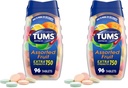 TUMS Compresse azotate ad alta resistenza per sollievo da stomaco masticabile e sollievo da indigestione acida, aromi assortiti di frutta - 96 conteggio (pacchetto di 2)