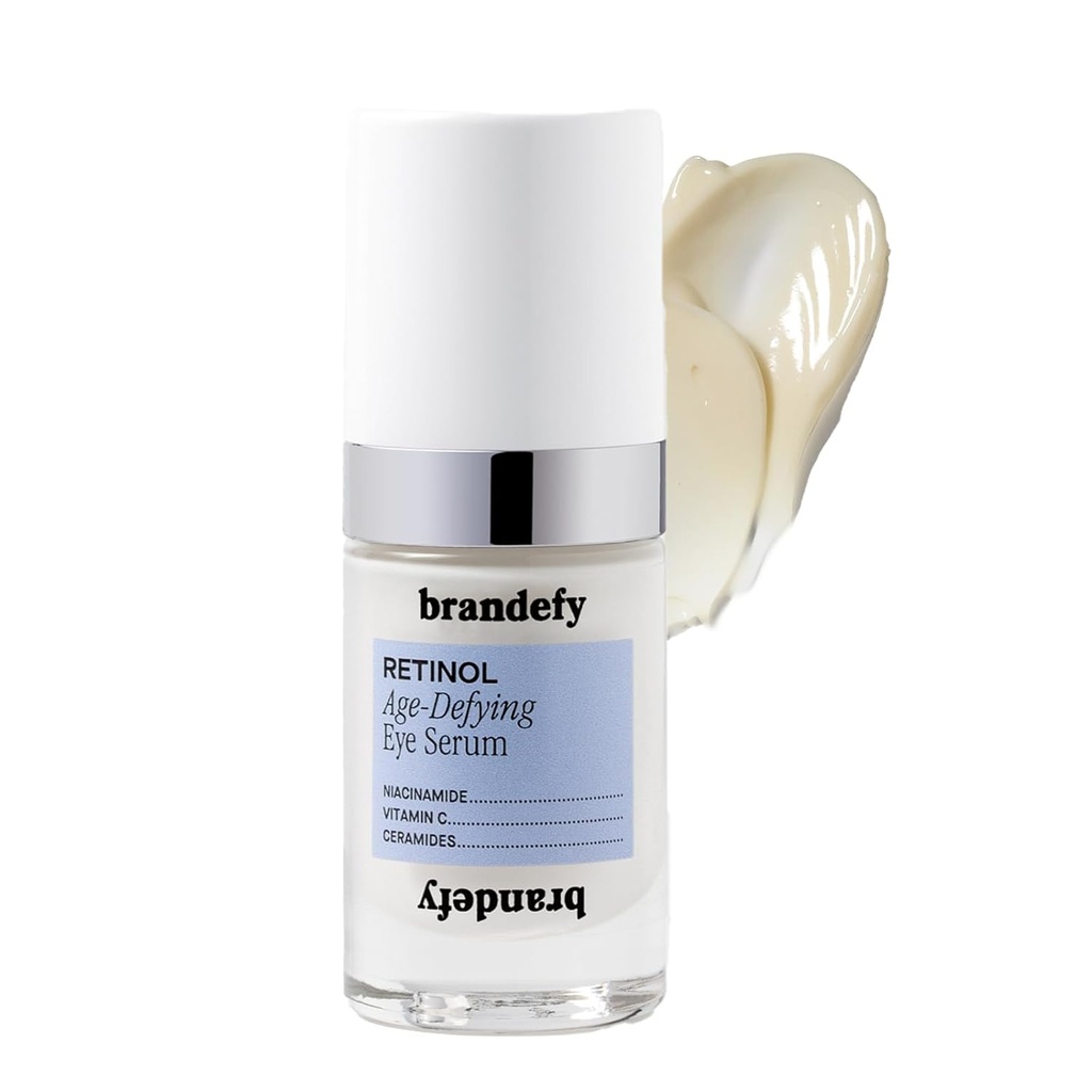 Brandefy Retinol + Niacinamide Anti-Aging Eye Serum - Sotto Eye Cream per Dark Circles and Wrinkles - Peptide, Caffeina, Vitamina C E Eye Cream - Made in the USA (O.5 Oz)