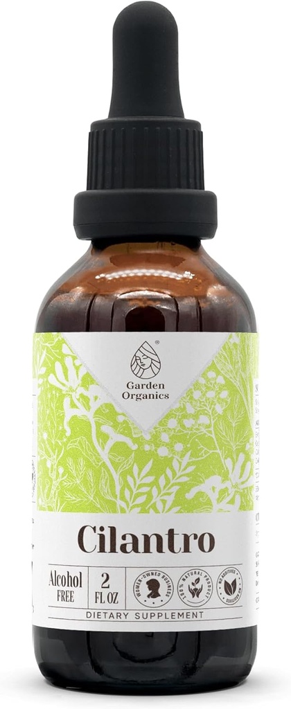 Estratto di tintura naturale senza alcool di Cilantro, Booster di sistema immunitario, gocce liquide fatte da Foglia secca al 100% Cilantro (2 fl oz)