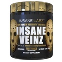 Insane Labz Insane Veinz Gold, Nitric Oxide Non Stimolant pre polvere di allenamento, Caricato con Hydromax, Nitrosigine, Aumenta la vascolarità e flusso sanguigno, 30 Srvgs, Punch di frutta
